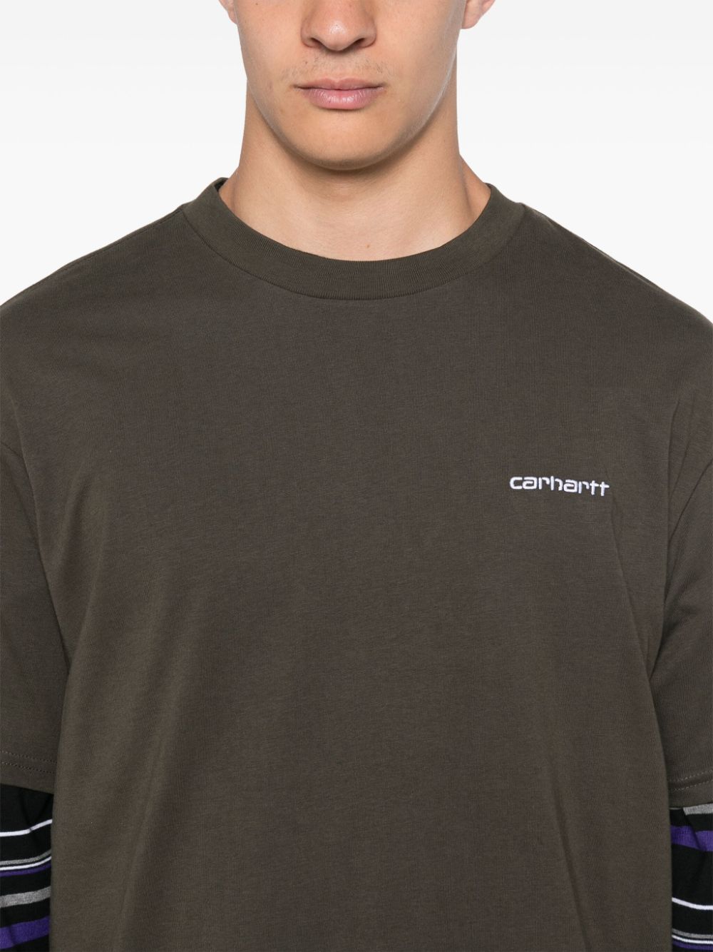 T-shirt Script Embroidery I030435 00XXX CYPRESS WHITE CARHARTT WIP