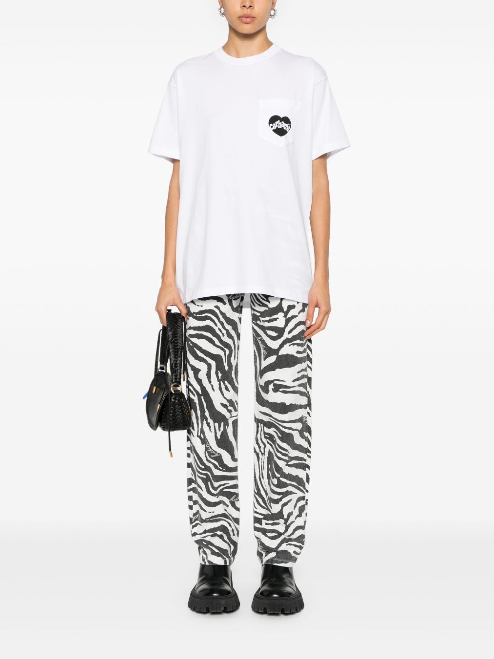 Tshirt I033675 00AXX WHITE BLACK CARHARTT WIP