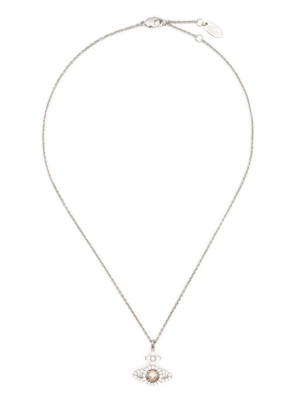 Olympia Pendant Necklace 630203AR02P132SM PLATINUM CREAMROSE WHITE VIVIENNE WESTWOOD