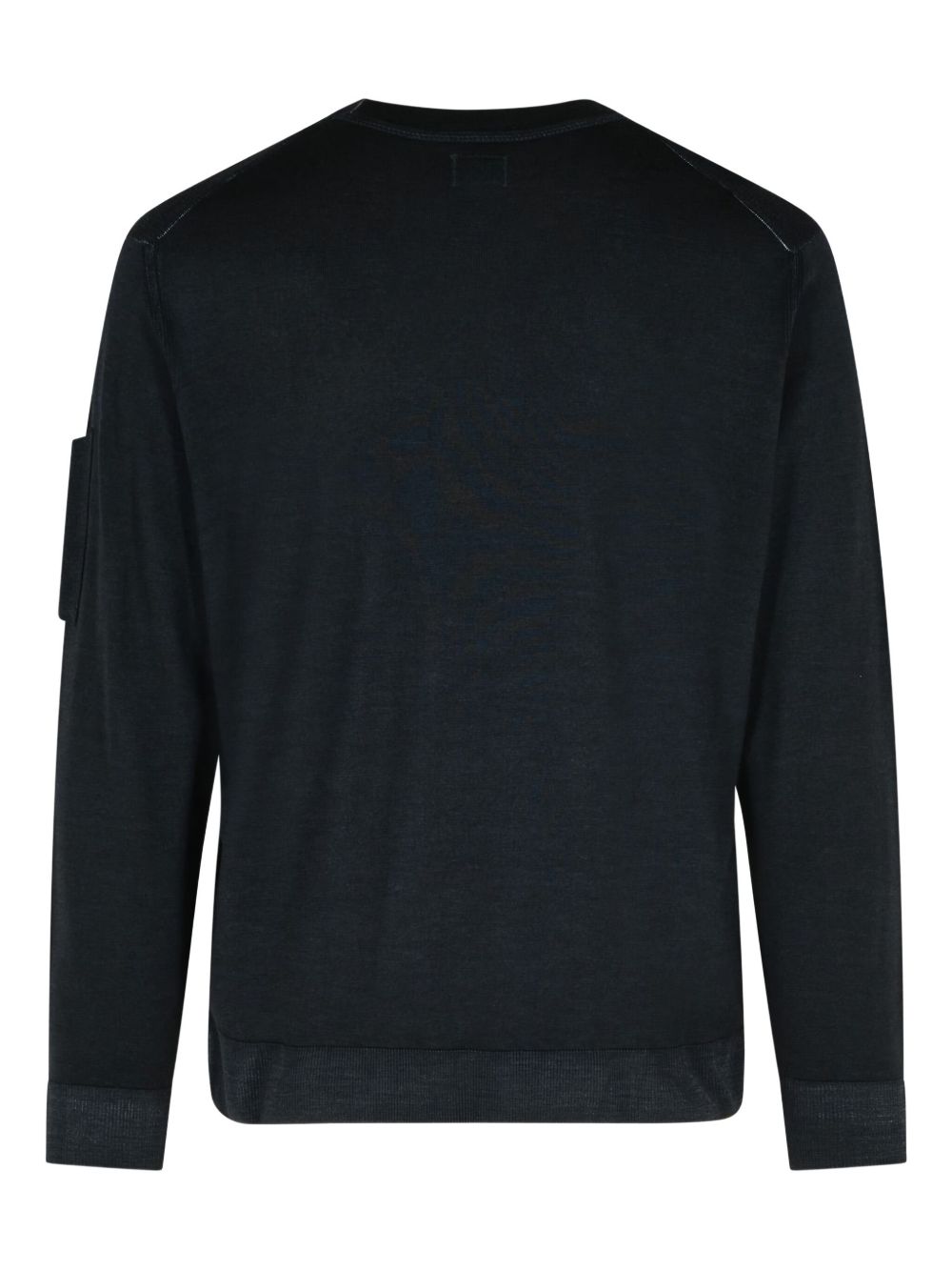 Merino Wool Crewneck Lens Sweater 19CMKN024A003247F 999 BLACK CP COMPANY