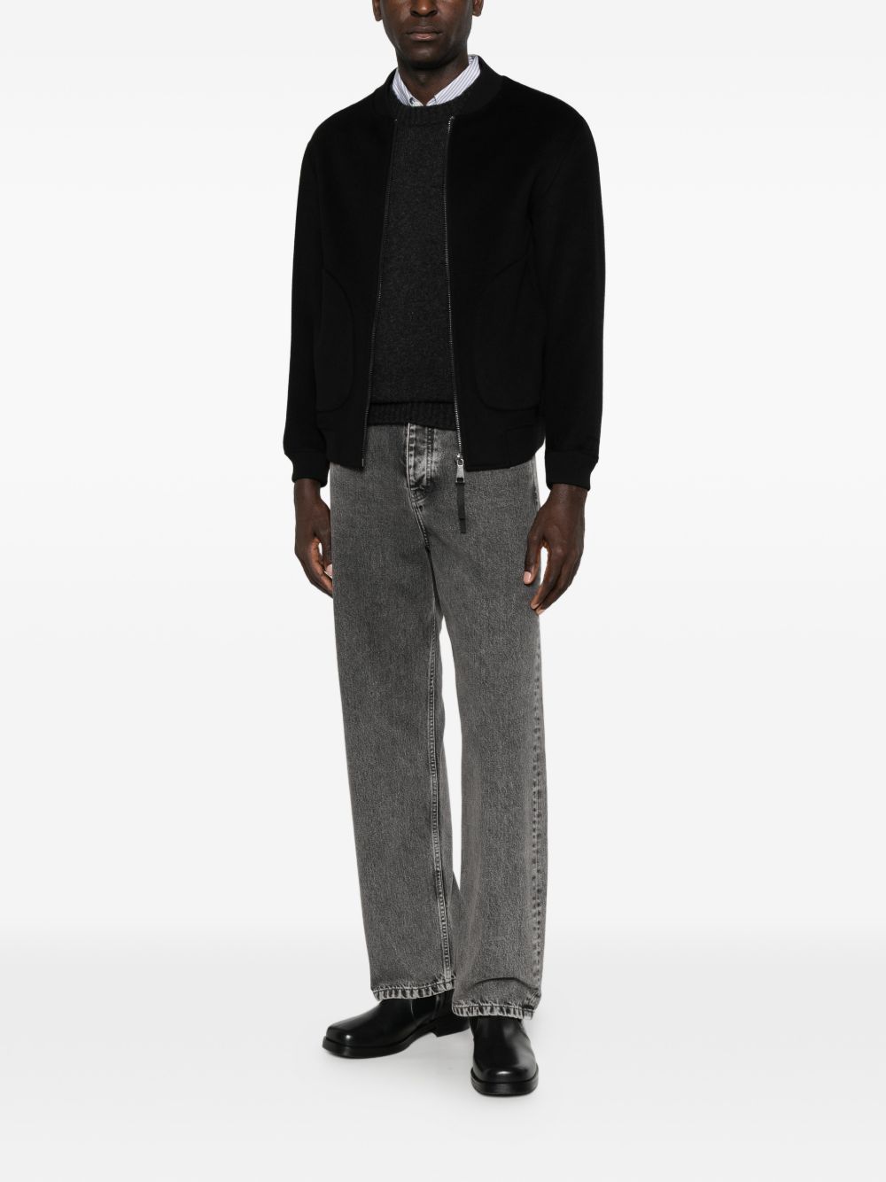 Bomber In Lana B6AC0002 A99 NERO AMARANTO