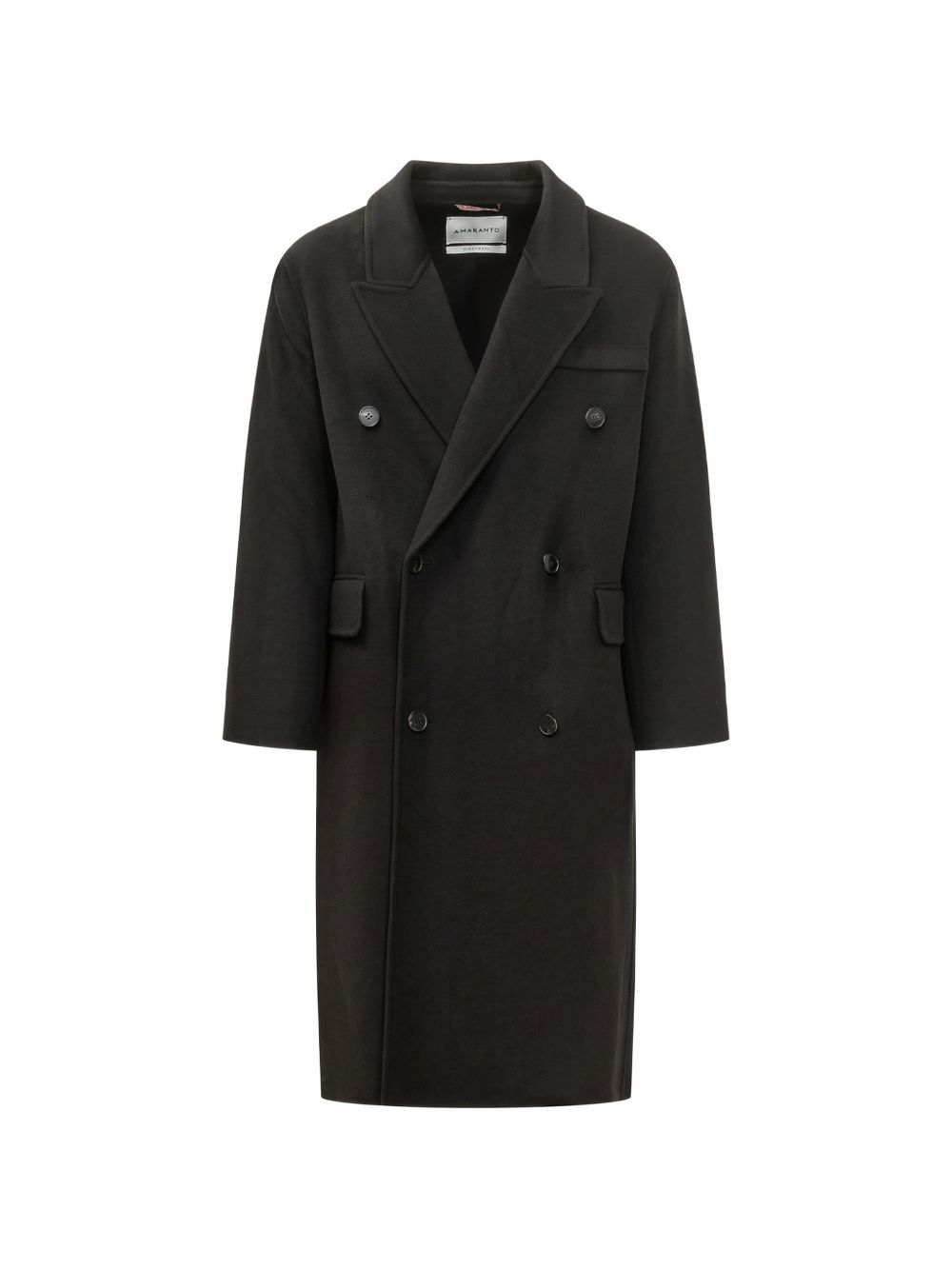 Cappotto In Lana B6AC0003 A99 NERO AMARANTO