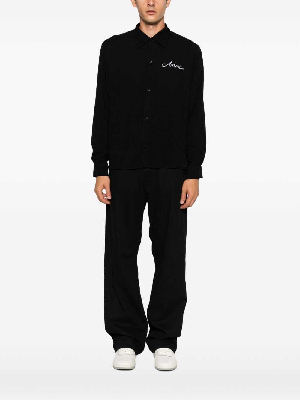 MA Check Visc LS Shirt AM326SH003 BLACK AMIRI
