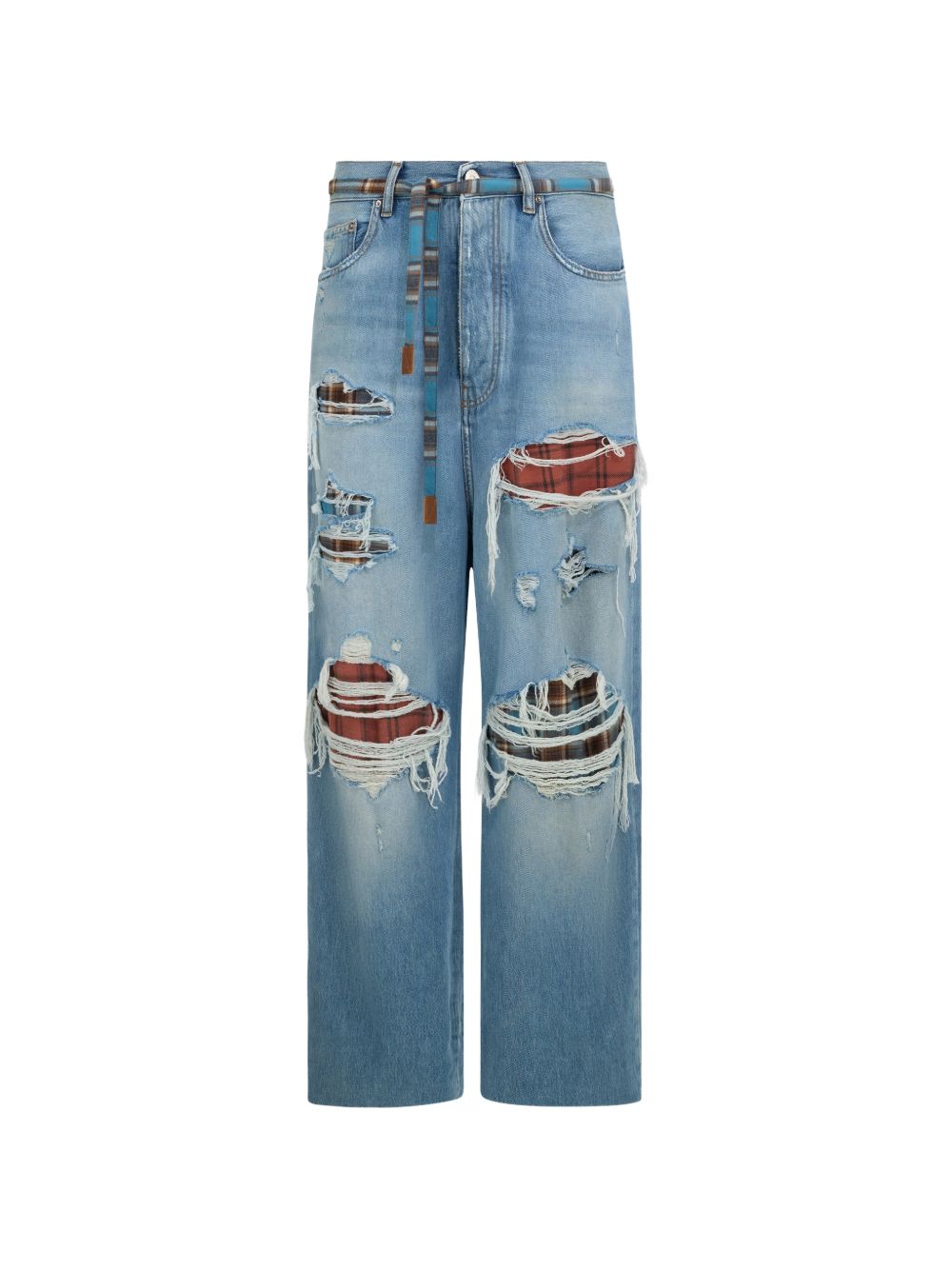Flannel Repair Baggy Jeans AMBMJE1132 SURFRIDER INDIGO AMIRI