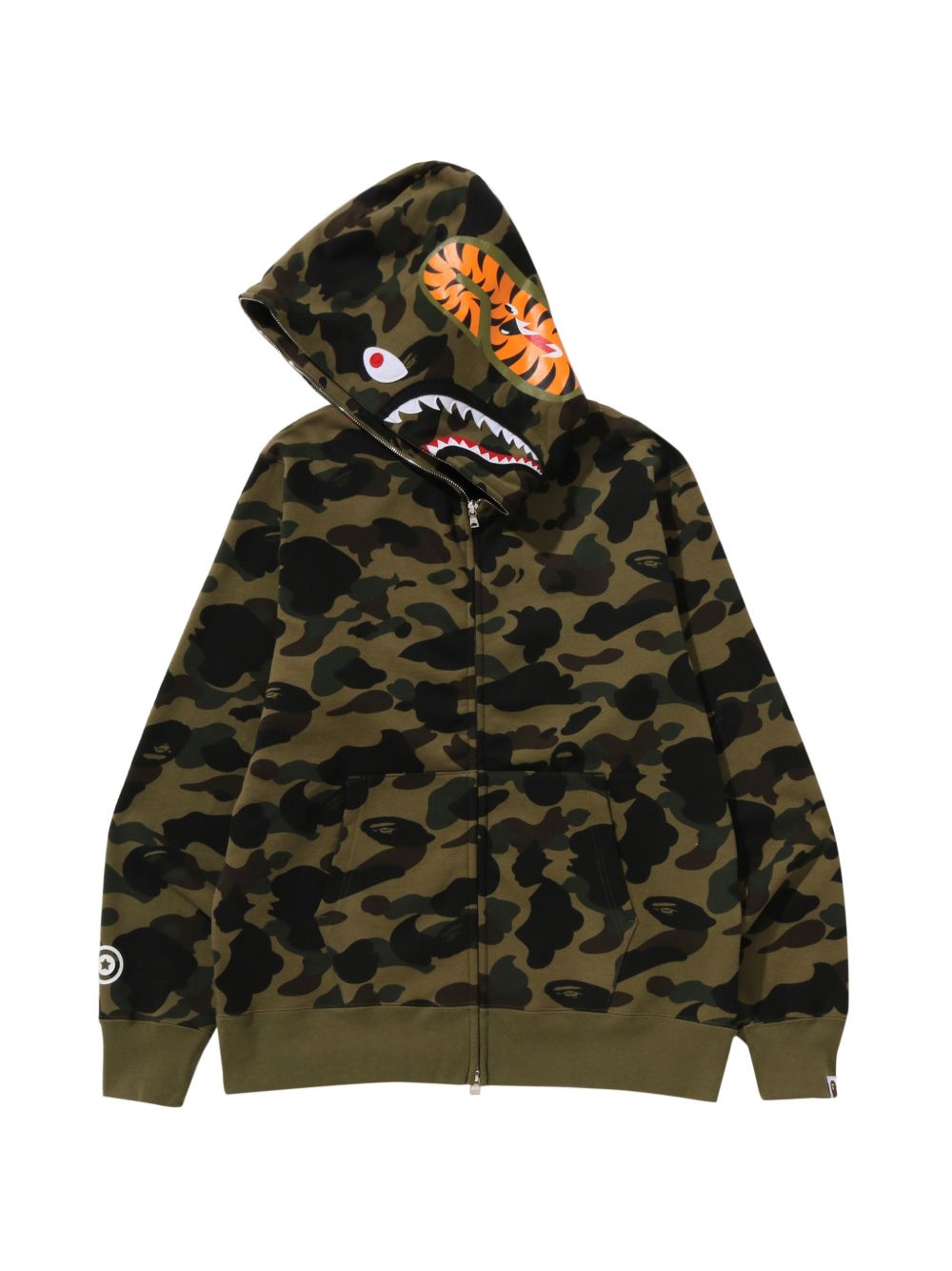 Felpa Full Zip 1st Camo Shark 001ZPM801012M GREEN A BATHING APE®