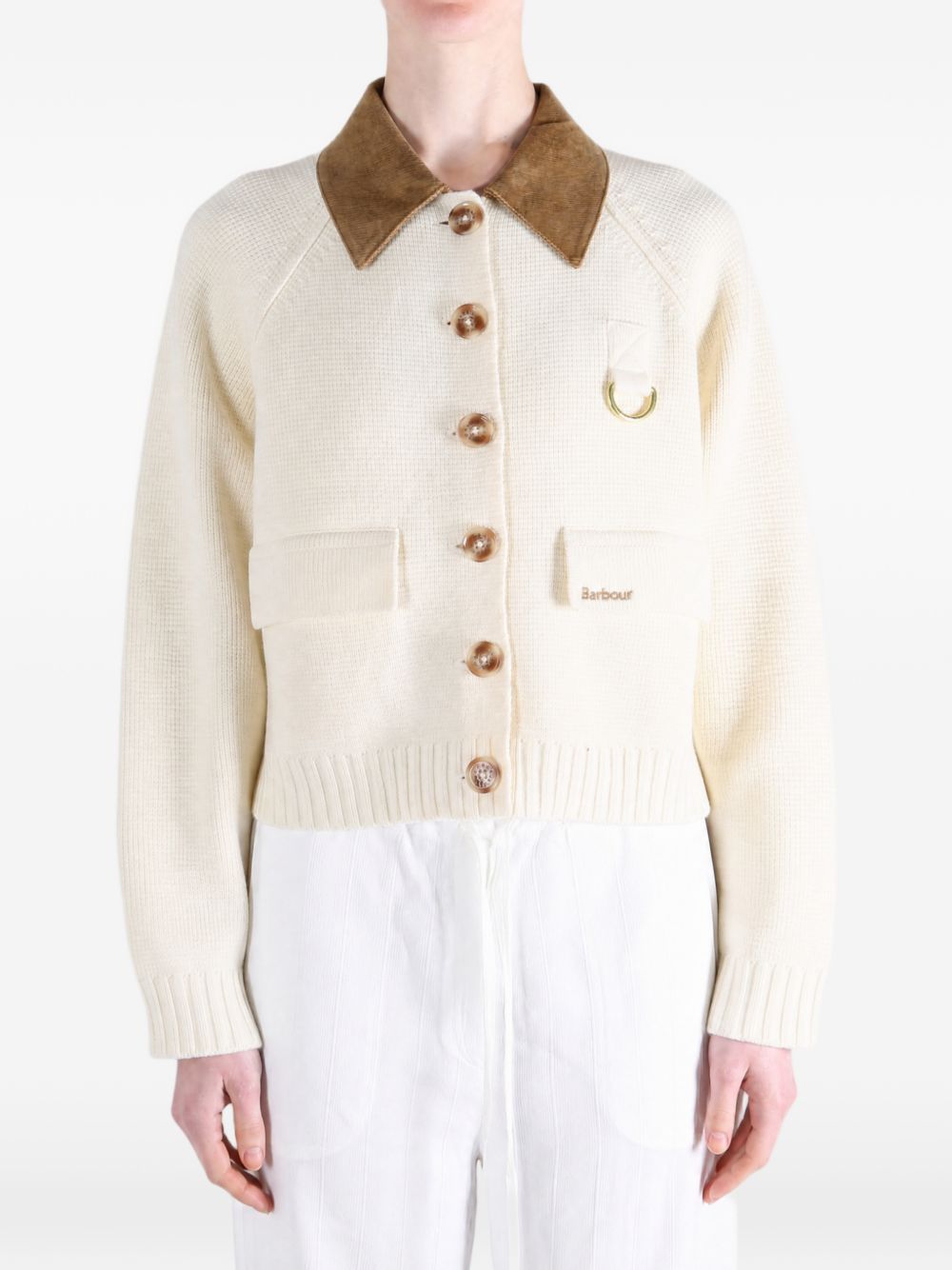 Alverstone Giacca Cardigan In Maglia LKN1794 CR31 CREAM BARBOUR