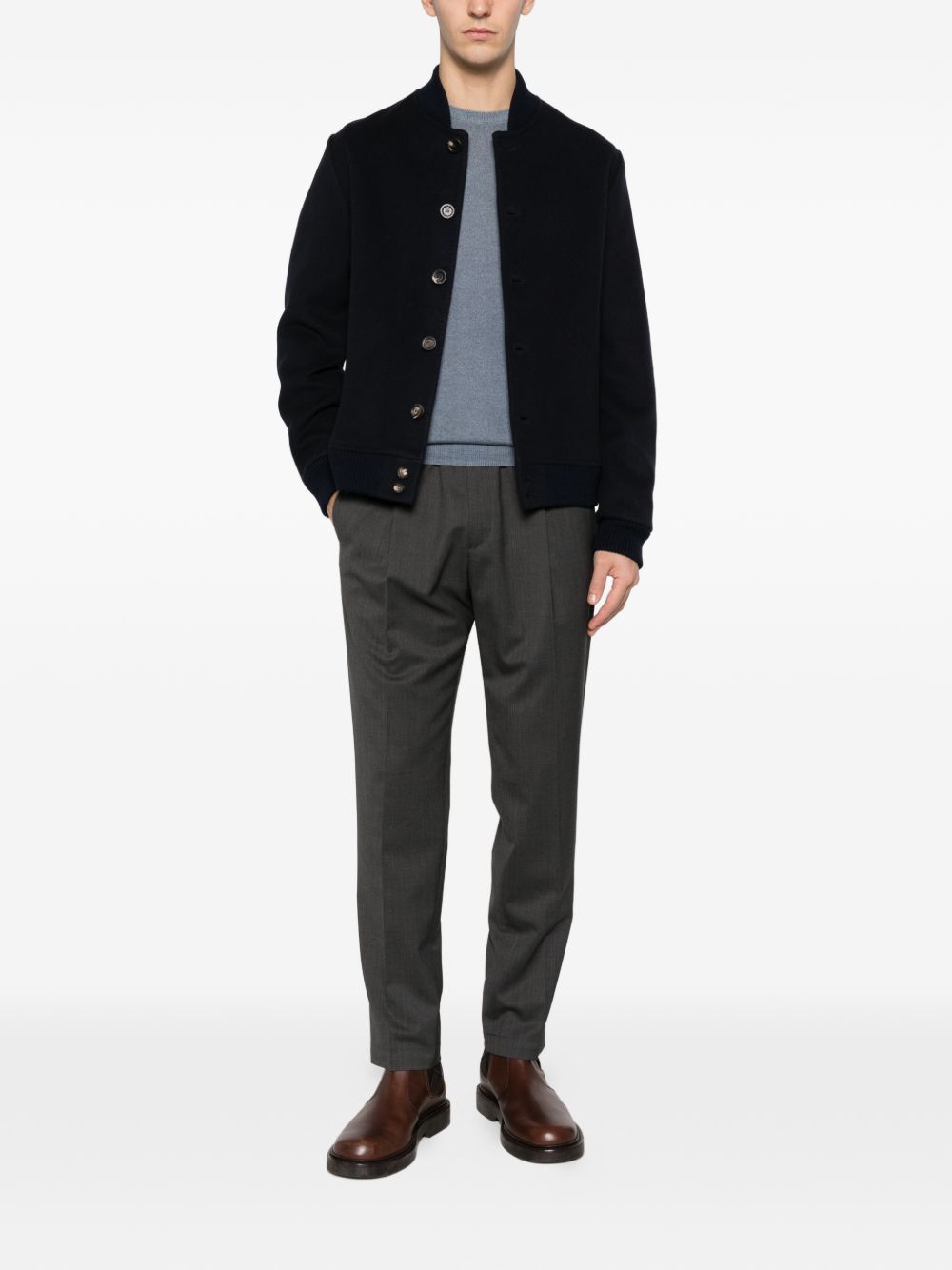 Pantaloni Wimbledon in Misto Lana Stretch WIMBLEDONS400100 00080 GRIGIO ACCIAIO BRIGLIA 1949