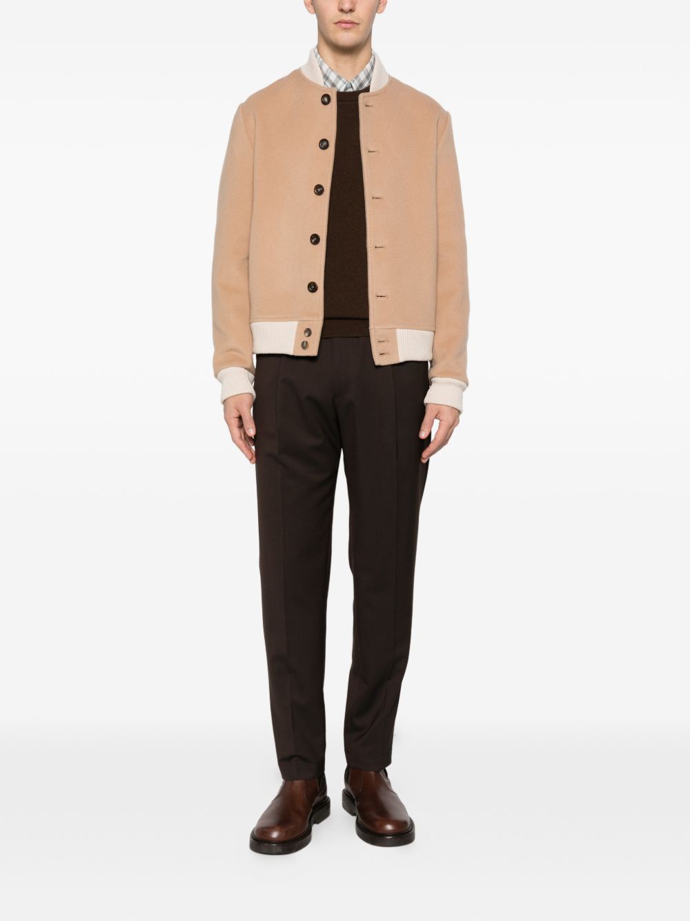 Pantaloni Wimbledon in Misto Lana Stretch WIMBLEDONS400100 00146 MARRONE BRIGLIA 1949