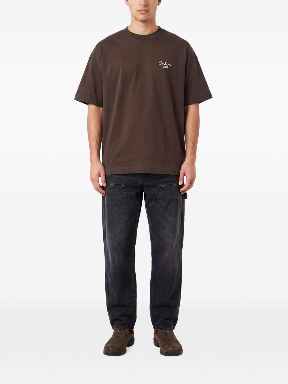 Signature T-Shirt In Cotone I033828 3XBXX TOBACCO CARHARTT WIP