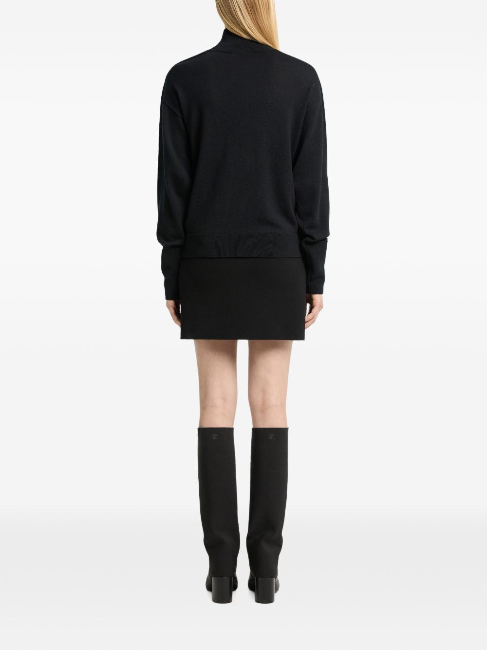 Maglia Cut-Out in Lana Merino 326MPU281FI0085 9999 BLACK COURREGES