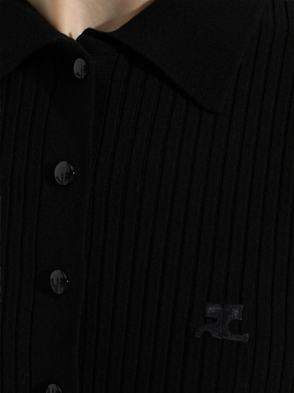 Abito Lungo Polo a Coste 326MRO906FI0001 9999 BLACK COURREGES