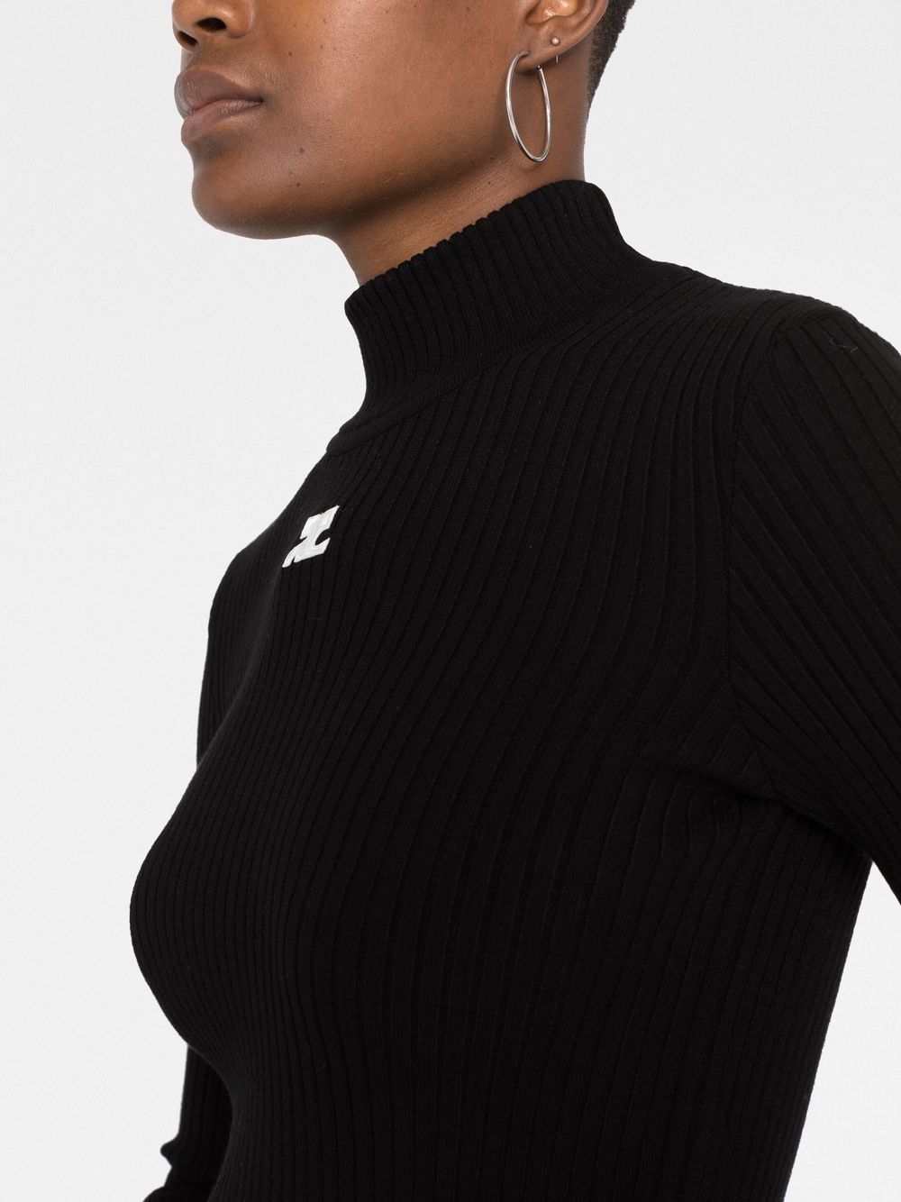 Maglia Réédition a Maniche Lunghe PERMPU022FI0001 9999 BLACK COURREGES