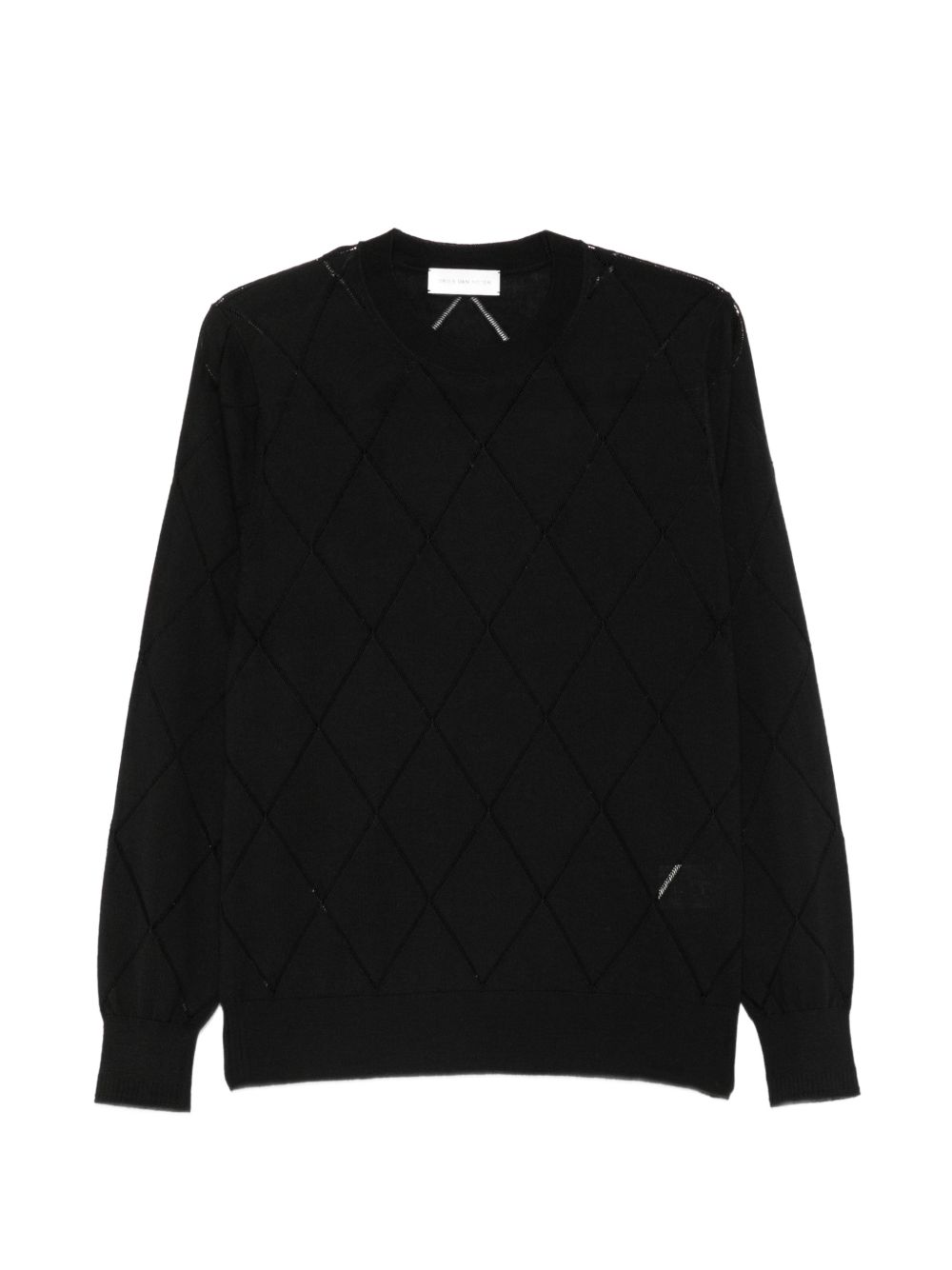 Maglia In Lana Con Dettagli Geometrici 2620212034700 900 BLACK DRIES VAN NOTEN