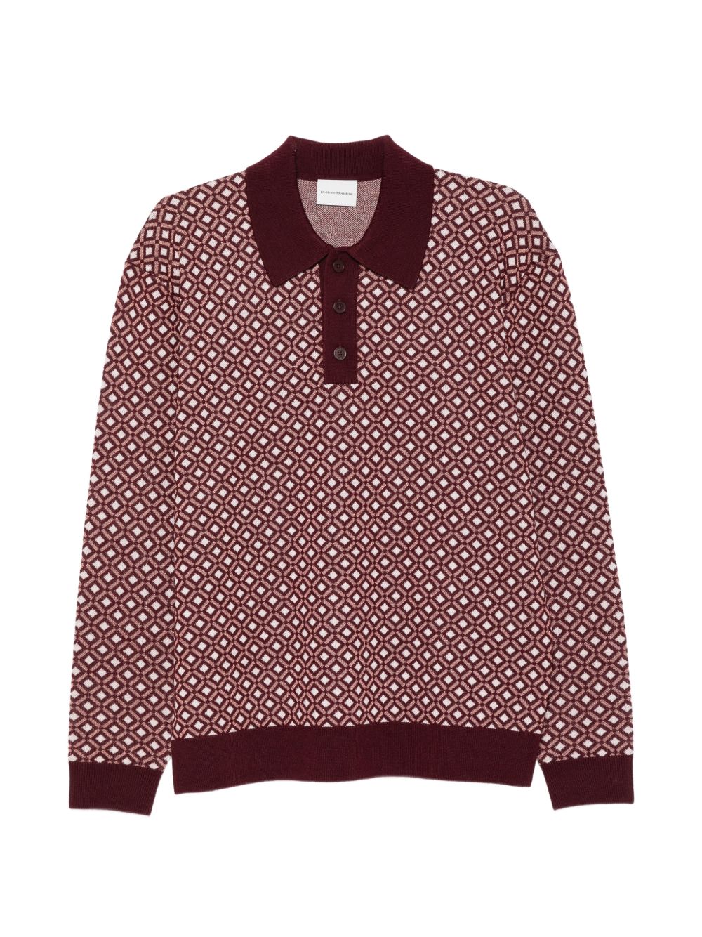 Polo Jacquard a Maniche Lunghe MPO251WO021 BROWN DROLE DE MONSIEUR
