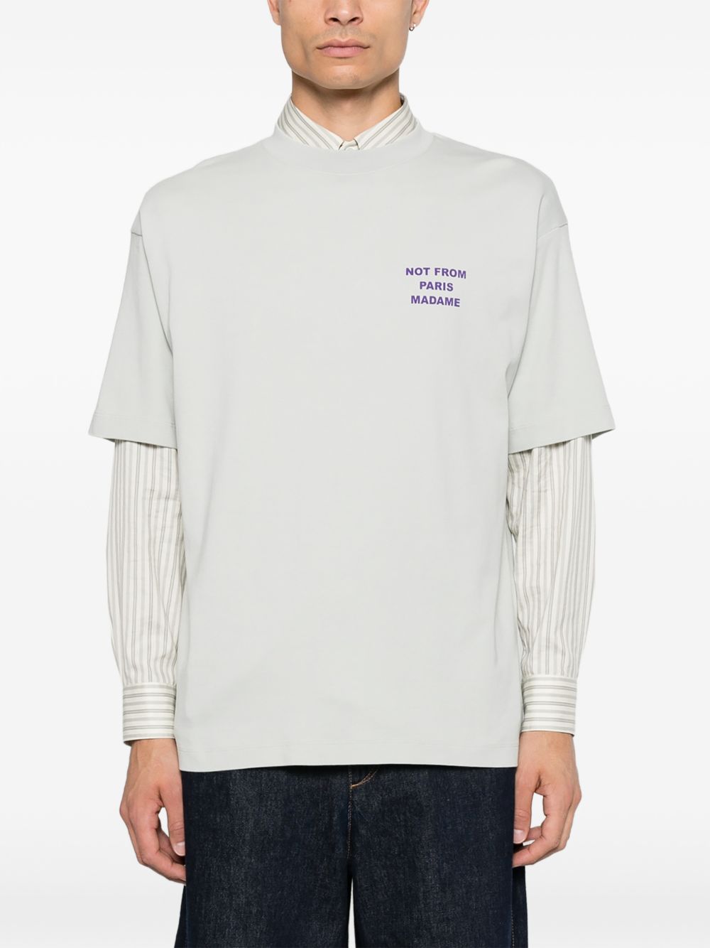 T-Shirt Bold Slogan MTS203CO002 GREY DROLE DE MONSIEUR
