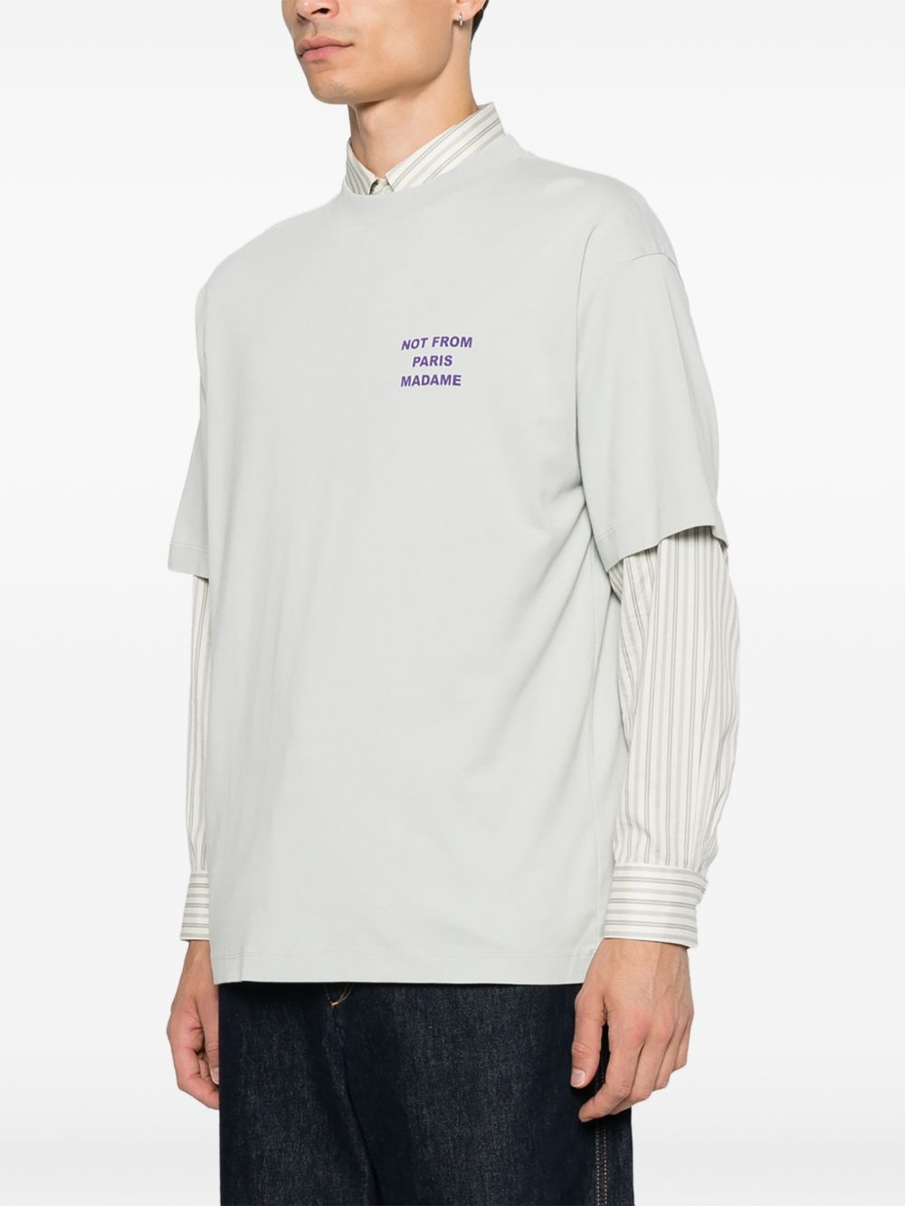 T-Shirt Bold Slogan MTS203CO002 GREY DROLE DE MONSIEUR