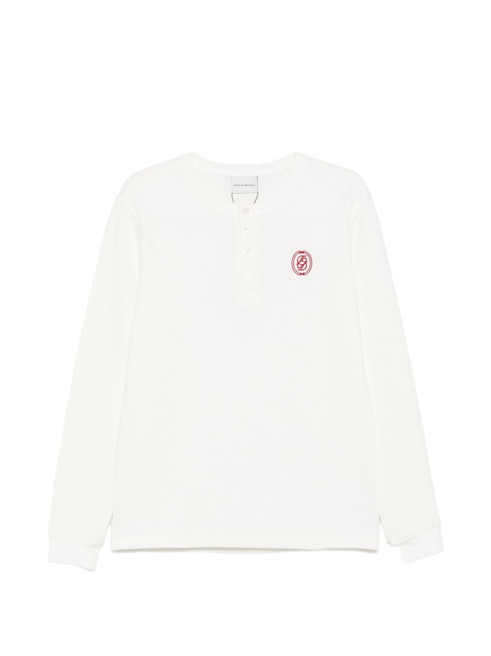 T-Shirt Waffle a Maniche Lunghe D Mirror MTS356CO231 OFF WHITE DROLE DE MONSIEUR