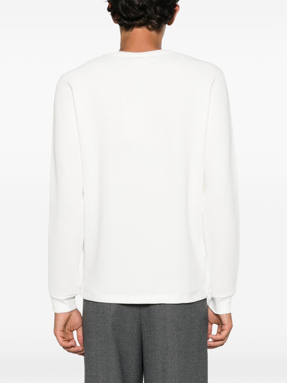 T-Shirt Waffle a Maniche Lunghe D Mirror MTS356CO231 OFF WHITE DROLE DE MONSIEUR