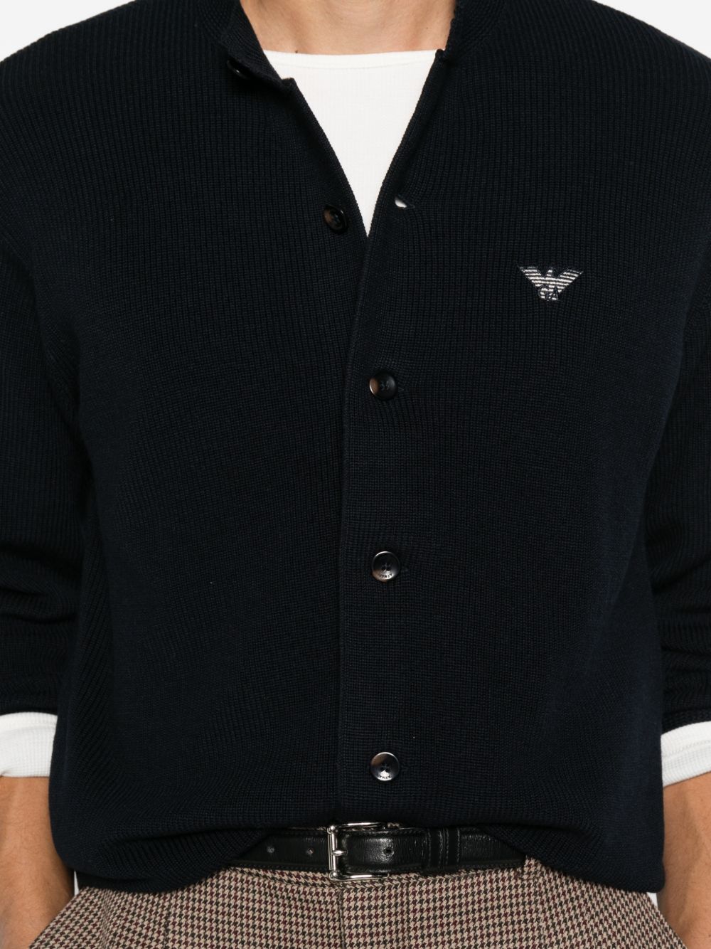 Cardigan Con Bottoni In Lana Merino EM006289AF27812 0920 BLUE EMPORIO ARMANI