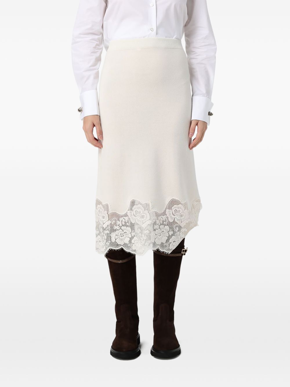 Gonna Con Dettagli In Pizzo GND226F765M446 25 RAFIA FABIANA FILIPPI