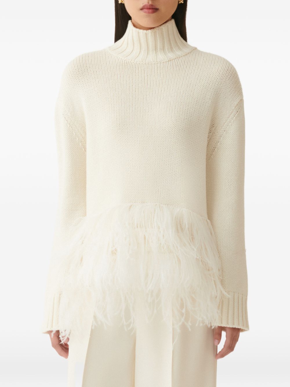 Maglia In Lana Con Dettaglio Piume MAD226F443M438 25 RAFIA FABIANA FILIPPI