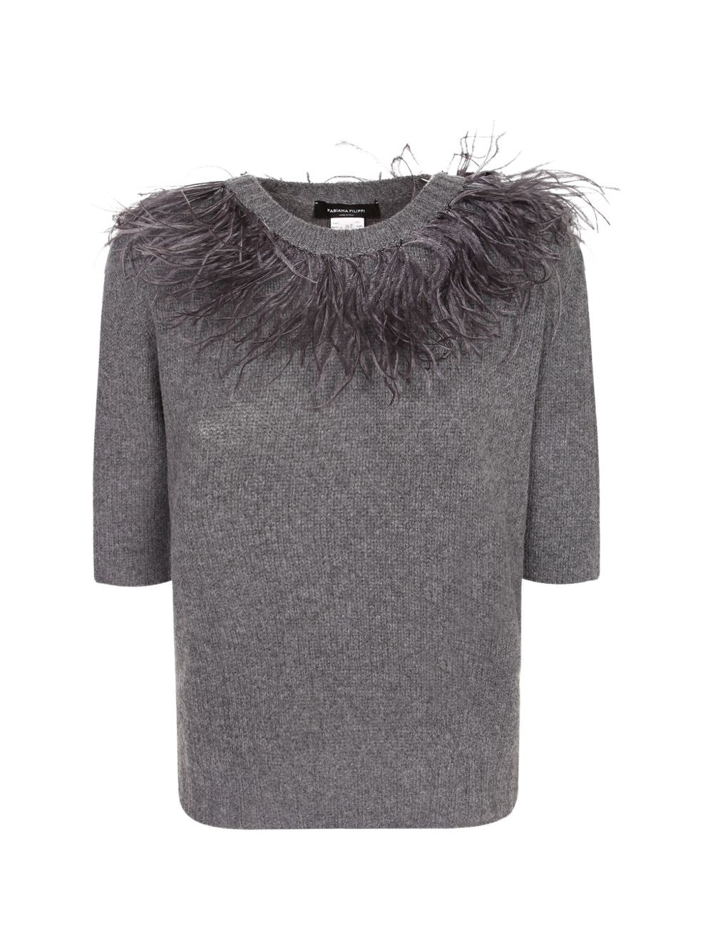 Maglia Con Dettaglio Piume MAD226F490M438 8204 CHARCOAL FABIANA FILIPPI