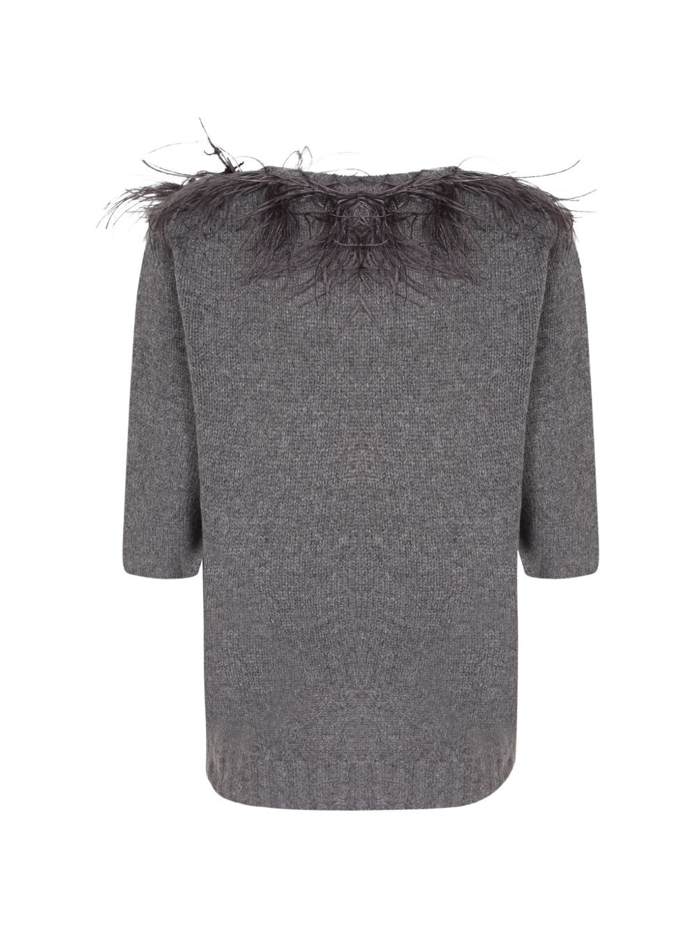 Maglia Con Dettaglio Piume MAD226F490M438 8204 CHARCOAL FABIANA FILIPPI