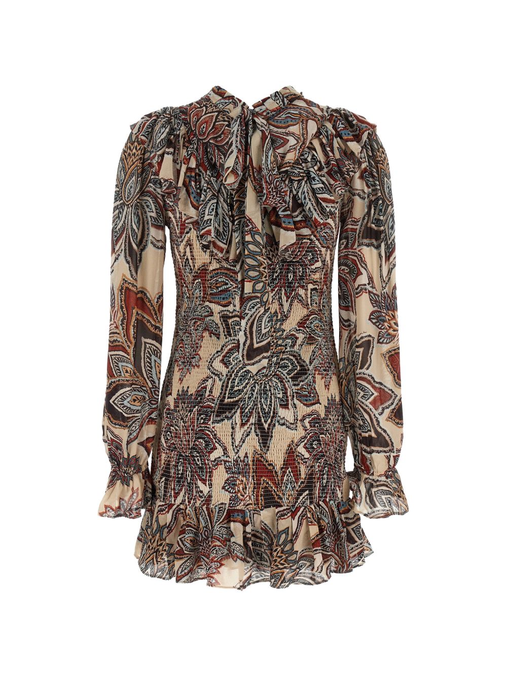 Mini Abito a Maniche Lunghe Stampa Tapestry Flowers 360493 26088 TAPESTRY FLOWERS BEIGE FARM RIO