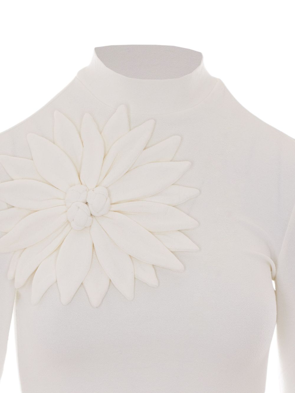 Top a Maniche Lunghe con Applicazione Floreale 374313 L0025 OFF WHITE FARM RIO