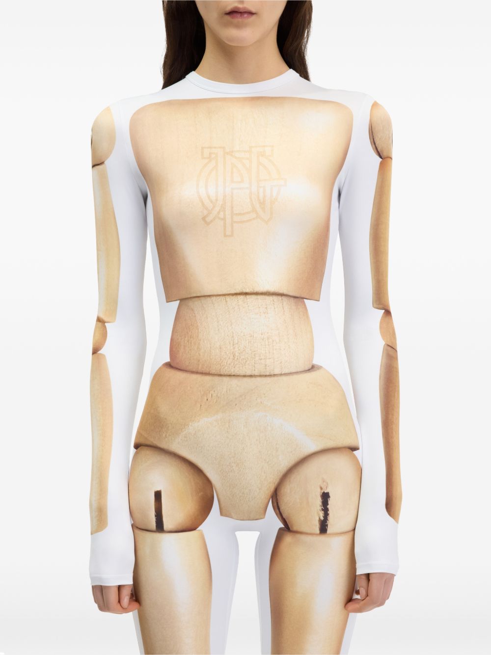 Jersey Lycra Jumpsuit Stampata 2604WJS041J078P6801 6801 BEIGE JEAN PAUL GAULTIER