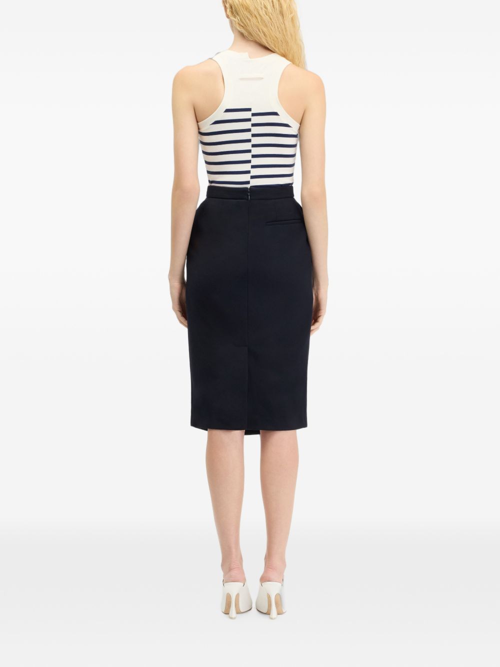 Tank Top In Cotone Asimmetrico 2604WTO475J064 0159 WHITE NAVY JEAN PAUL GAULTIER