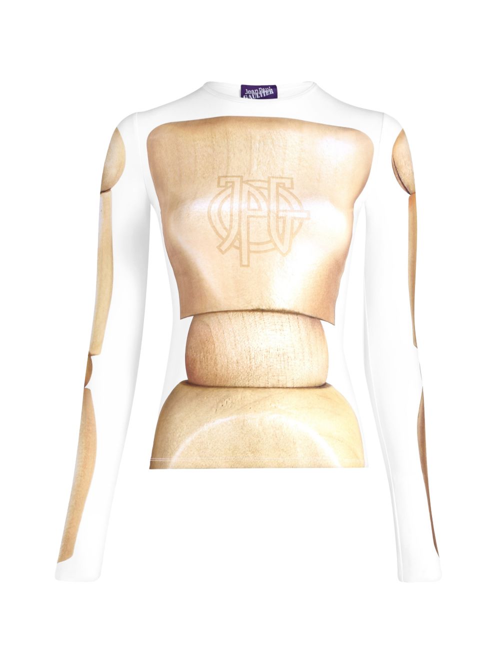 T-Shirt In Jersey Stampato 2604WTO537J078P 6801 BEIGE WHITE JEAN PAUL GAULTIER