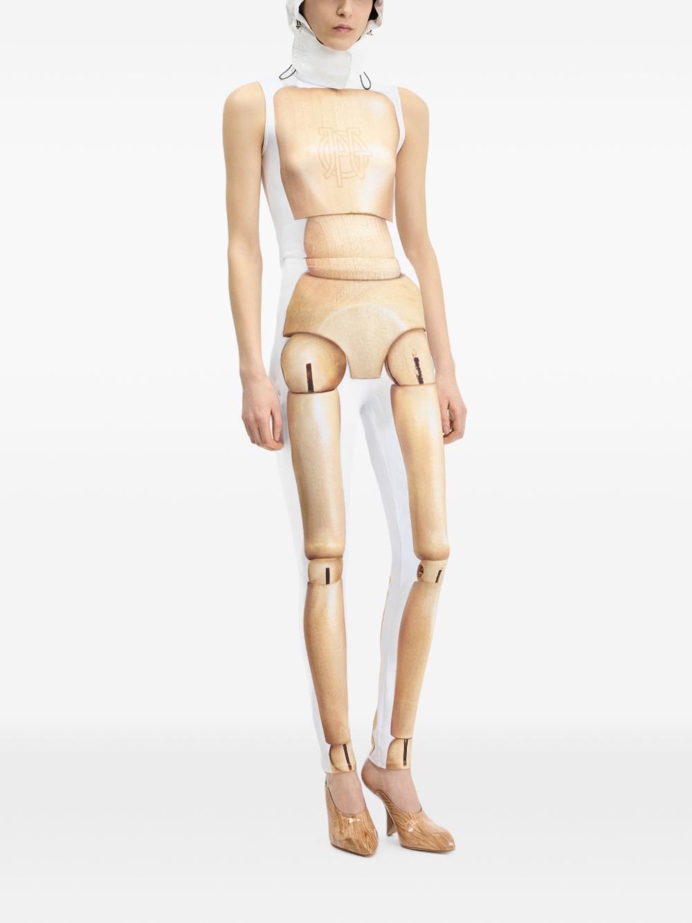 Pantaloni In Jersey Stampato 2604WTR163J078P 6801 BEIGE WHITE JEAN PAUL GAULTIER