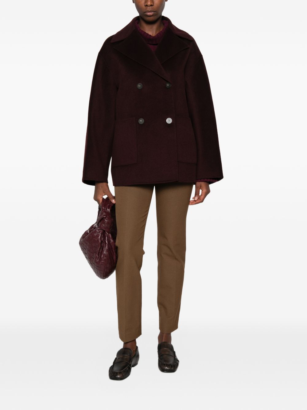 Cappotto Flavia double face in lana e cashmere JF010041 0132 MAHOGANY JOSEPH