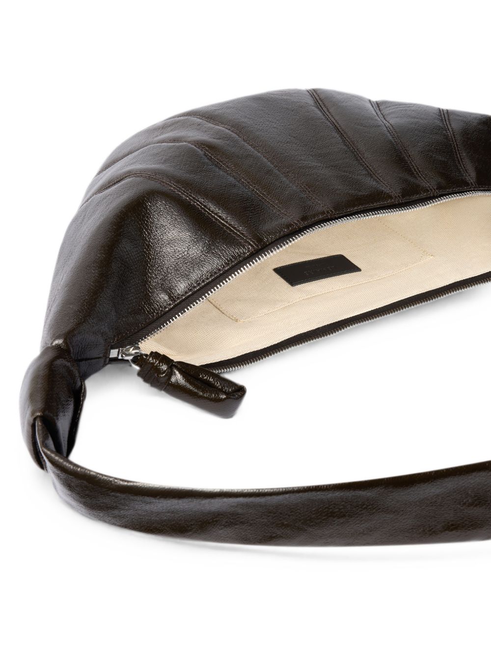 Borsa Medium Croissant in Cotone Rivestito BG0001LF1329 GR342 OBSIDIAN GREEN LEMAIRE