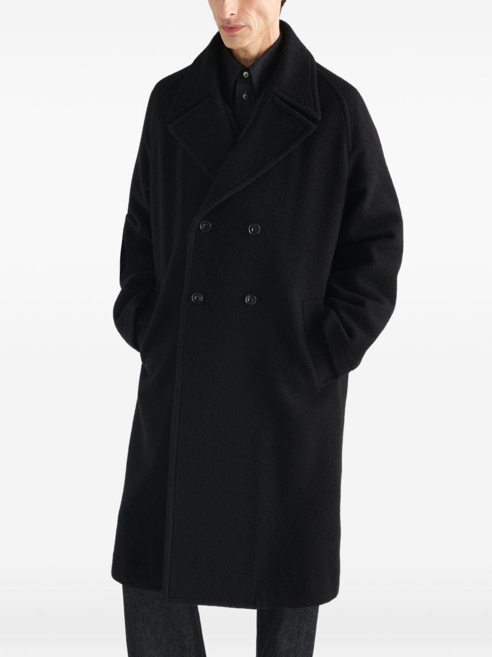 Cappotto Doppiopetto in Lana e Alpaca CO1169LF1700 BK999 BLACK LEMAIRE