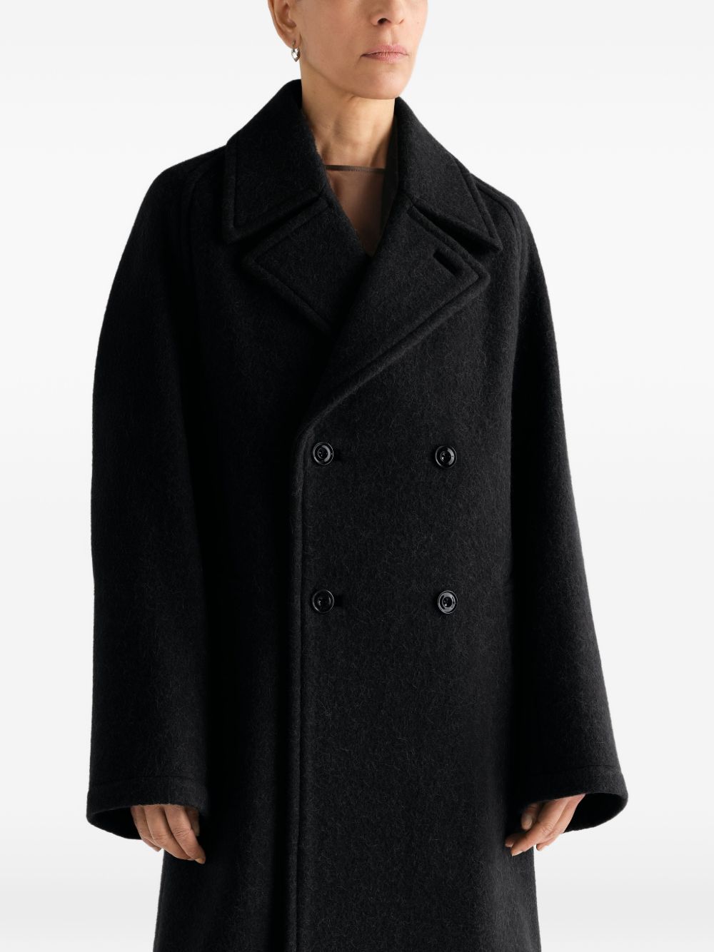 Cappotto Doppiopetto in Lana e Alpaca CO1169LF1700 BK999 BLACK LEMAIRE