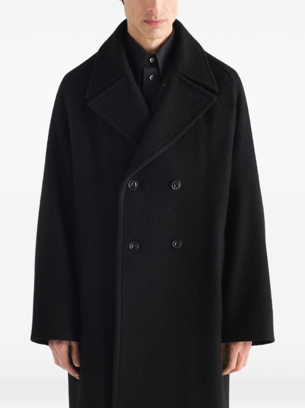 Cappotto Doppiopetto in Lana e Alpaca CO1169LF1700 BK999 BLACK LEMAIRE