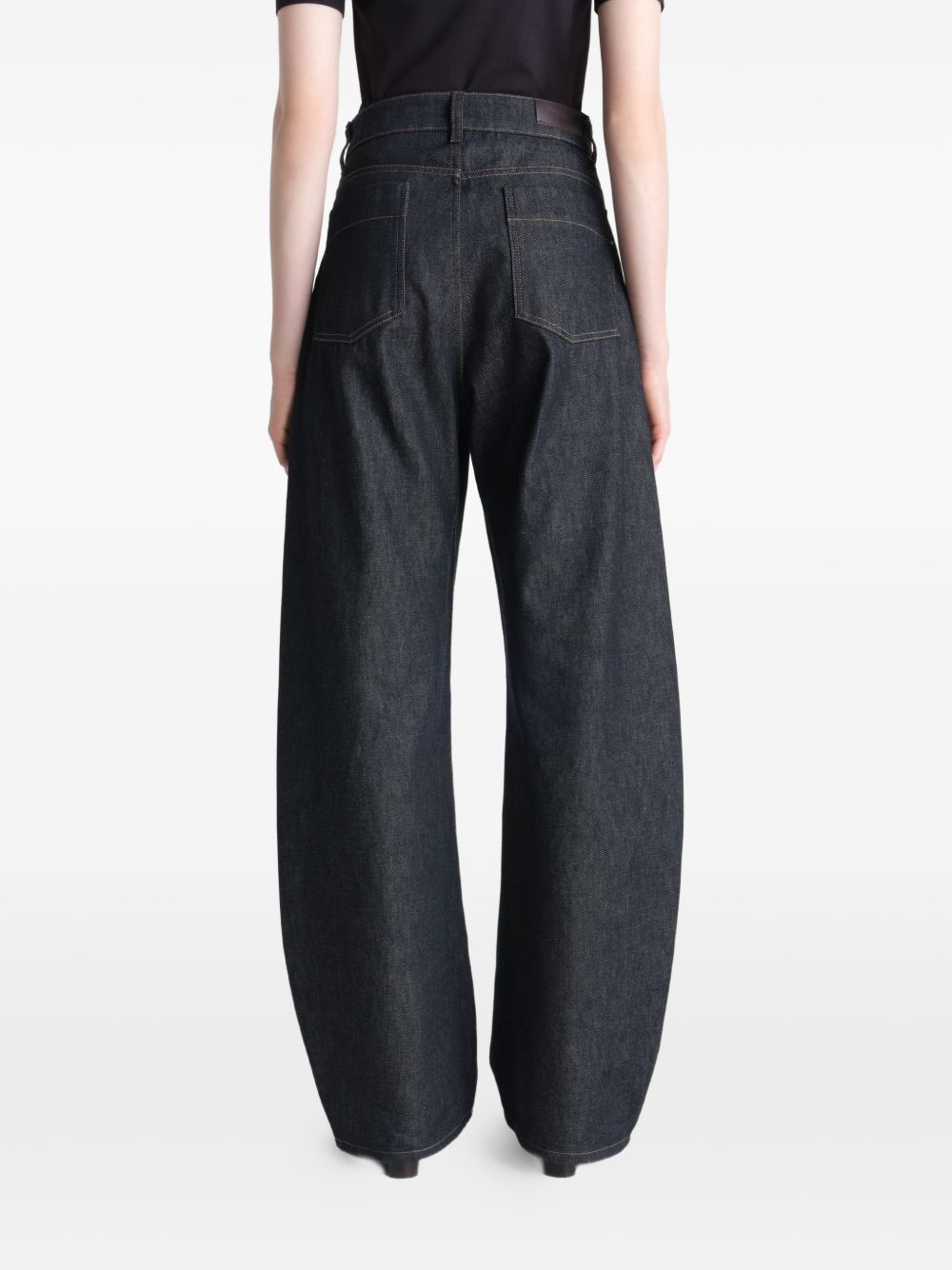 Pantaloni Curved a Vita Alta in Denim PA1264LD1061 BK965 SLATE LEMAIRE