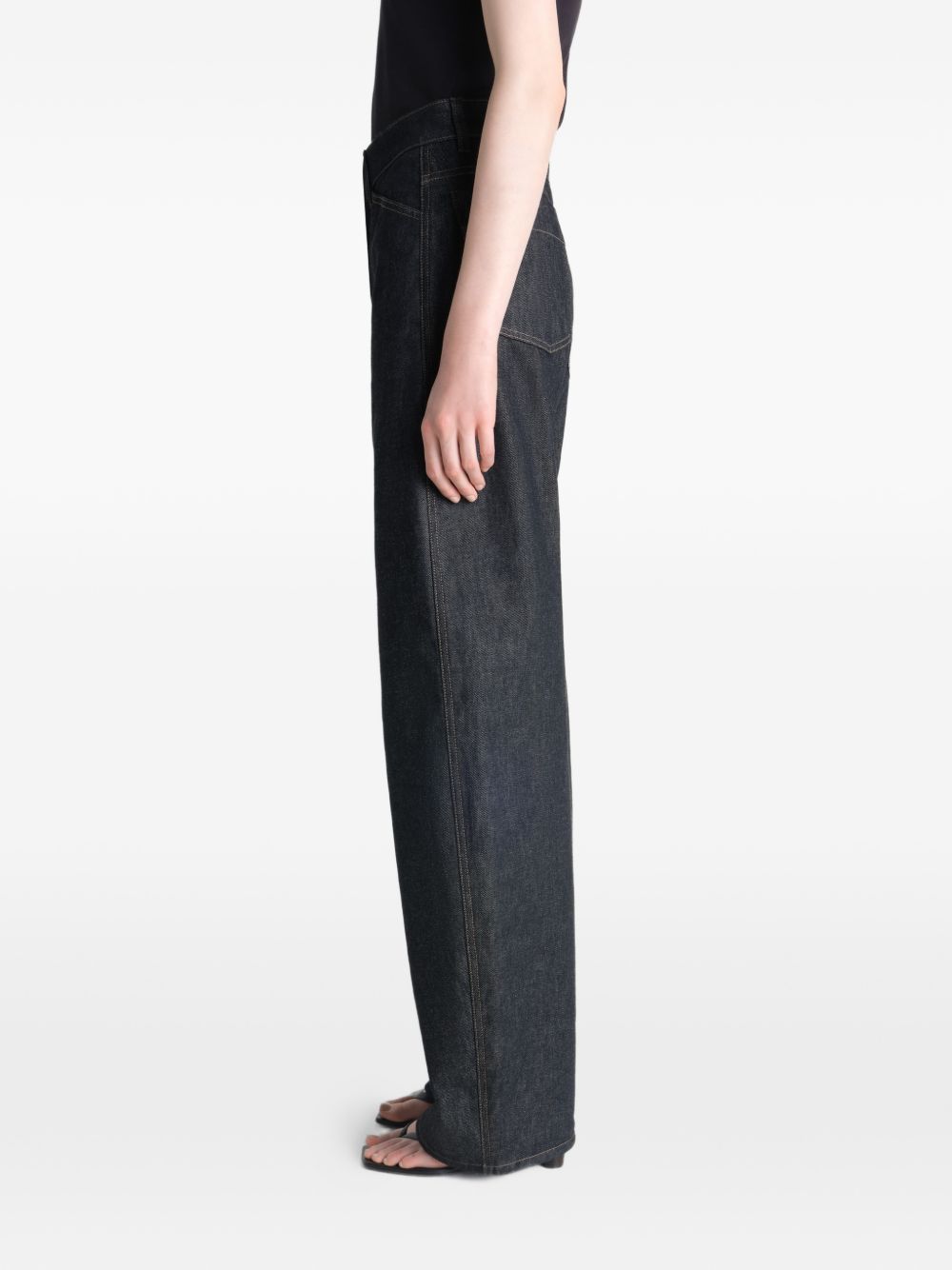Pantaloni Curved a Vita Alta in Denim PA1264LD1061 BK965 SLATE LEMAIRE