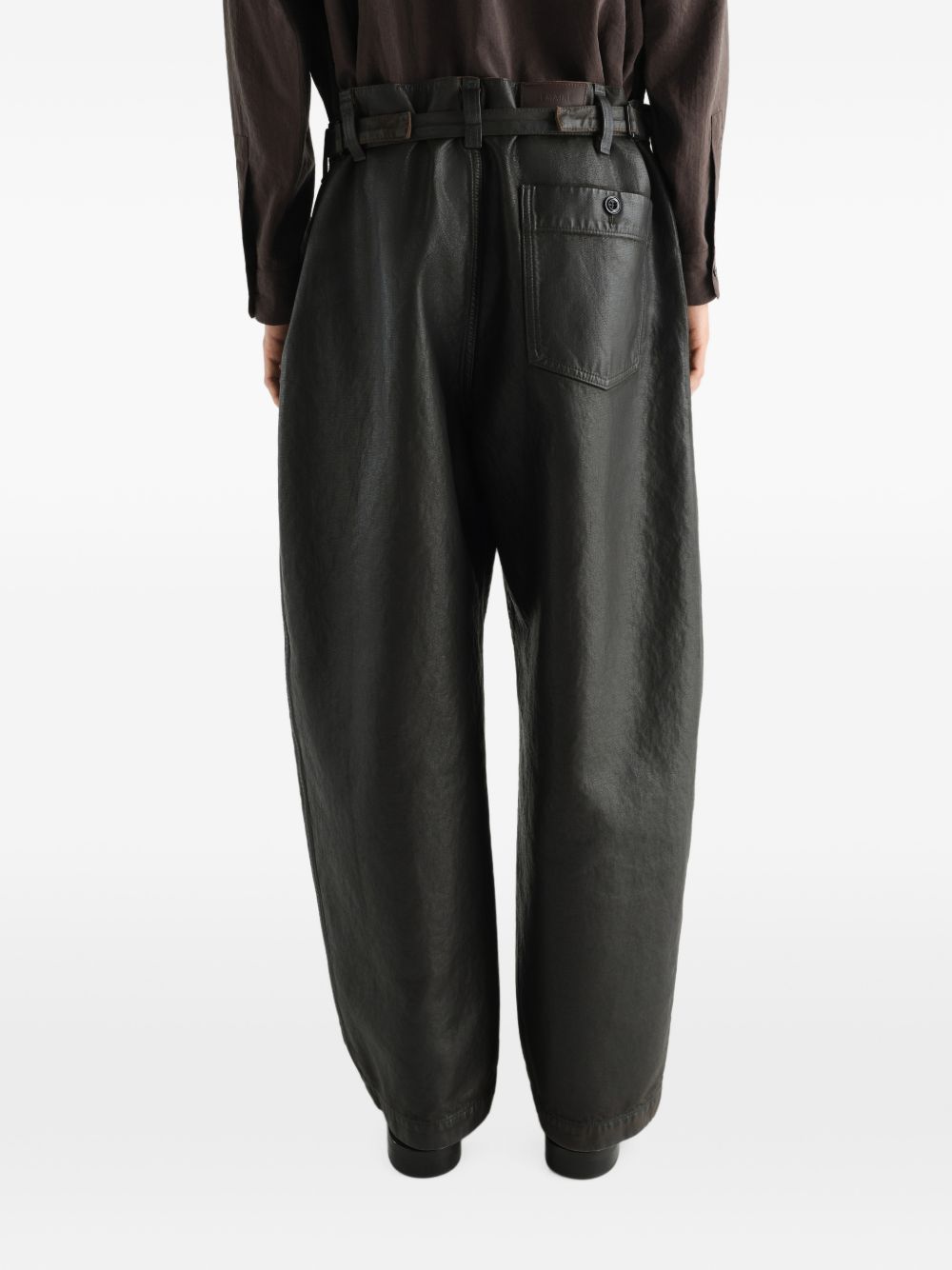 Pantaloni Maxi Workwear in Denim Rivestito PA1362LD1083 BR532 LICORICE LEMAIRE