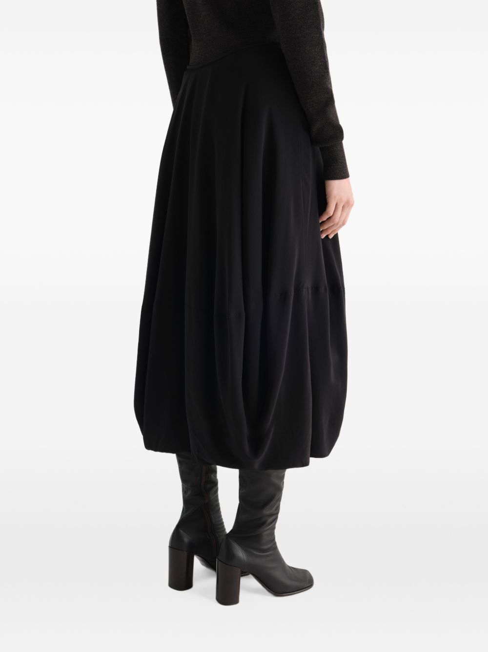 Gonna Balloon in Crêpe de Chine di Seta SK1086LF1446 BK999 BLACK LEMAIRE