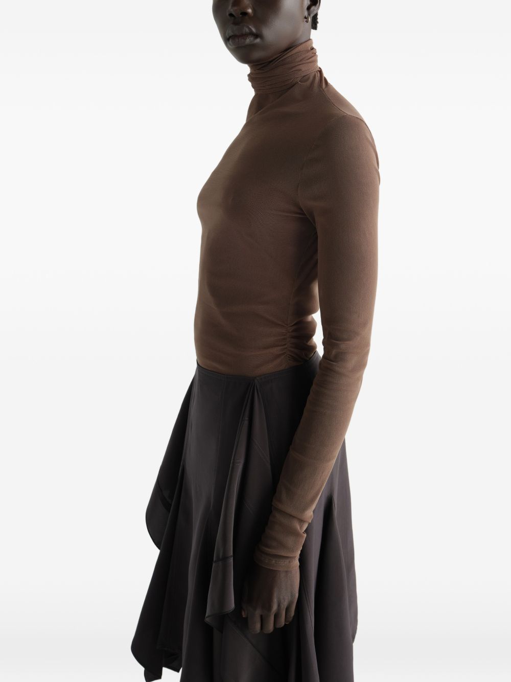 Top Ballerina con Foulard in Jersey Mesh TS0053LJ1070 BR423 CACAO LEMAIRE