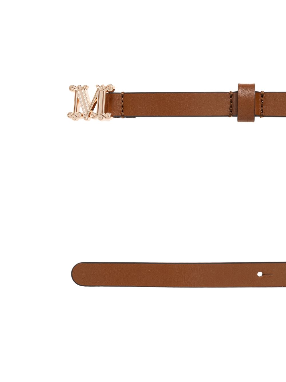 Cintura in pelle con fibbia monogrammata 2624506011600 003 BROWN MAX MARA
