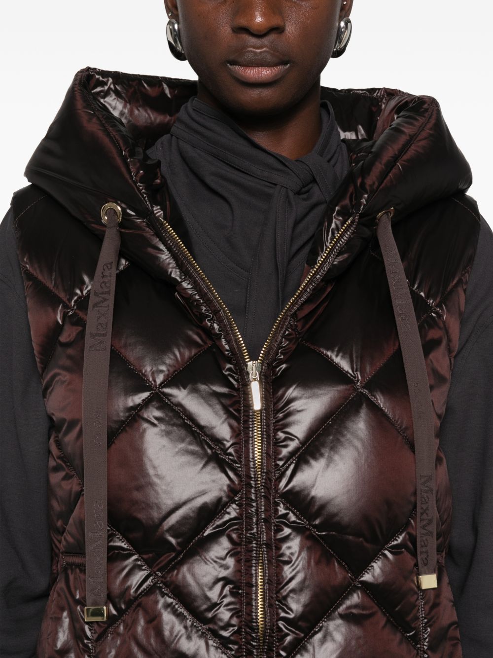 Piumino Smanicato In Tela Nylon 2629296055600 027 BROWN MAX MARA STUDIO