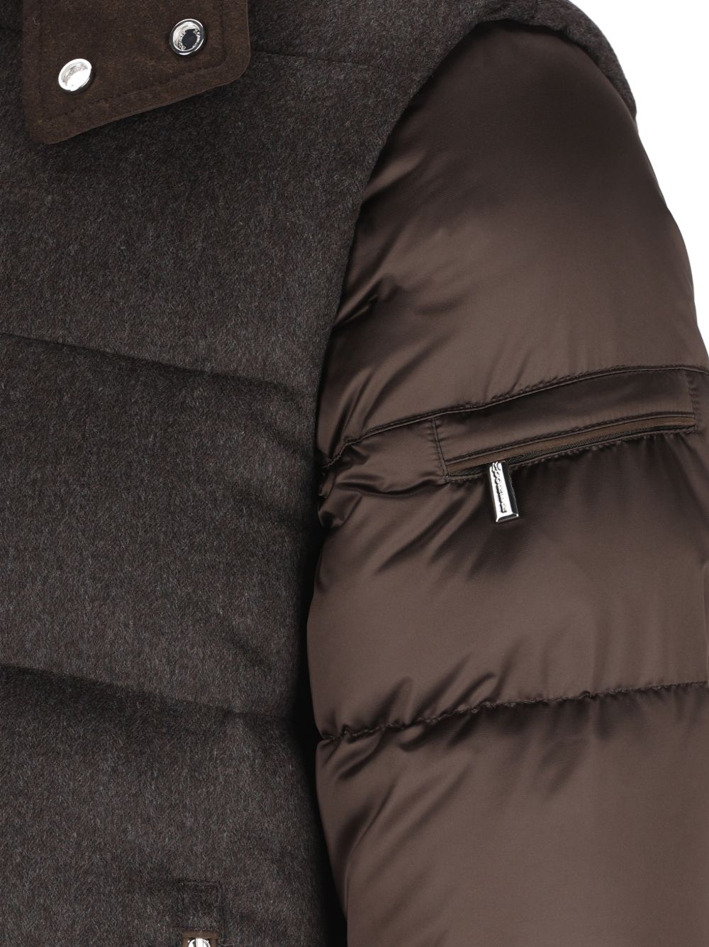 Bomber Casciano in Lana e Cashmere con Inserti Tecnici MOUGI100147 U0202 MORO MOORER