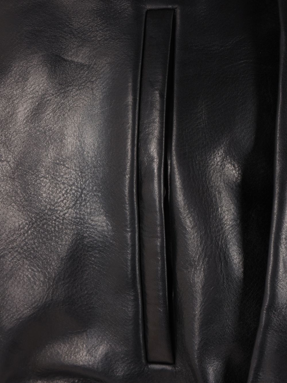 Bomber In Pelle Collared Mac RO02F5795LGB 09 BLACK RICK OWENS