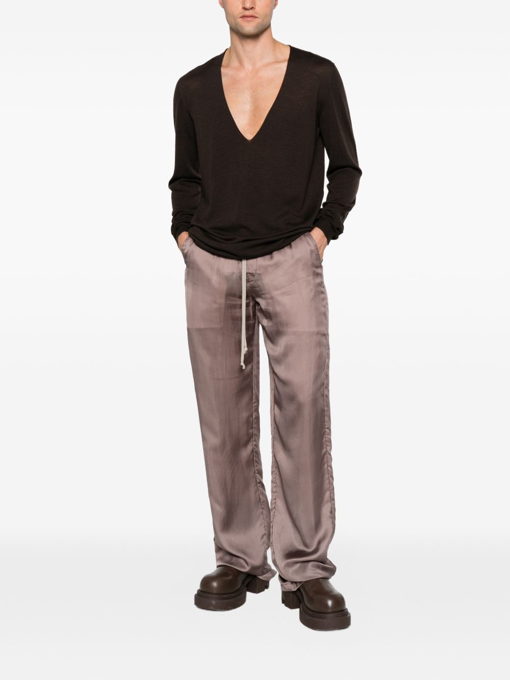 Pantaloni Dietrich Drawstring RU02F4378K 86 GRAPE RICK OWENS
