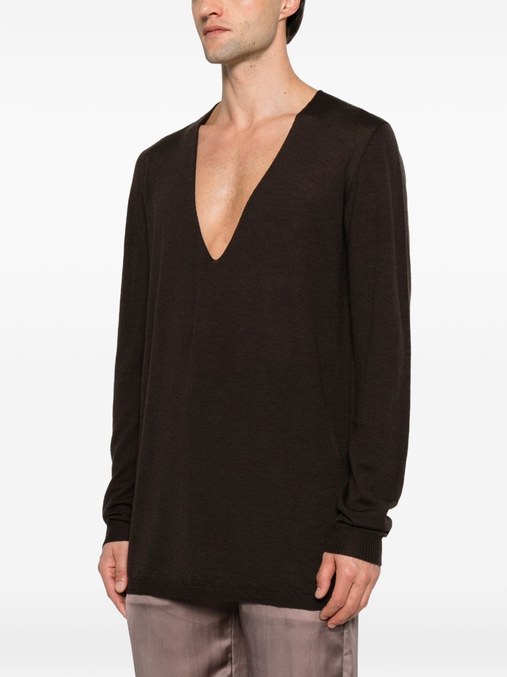 Oversized V RU02F4611M 84 GREASE RICK OWENS