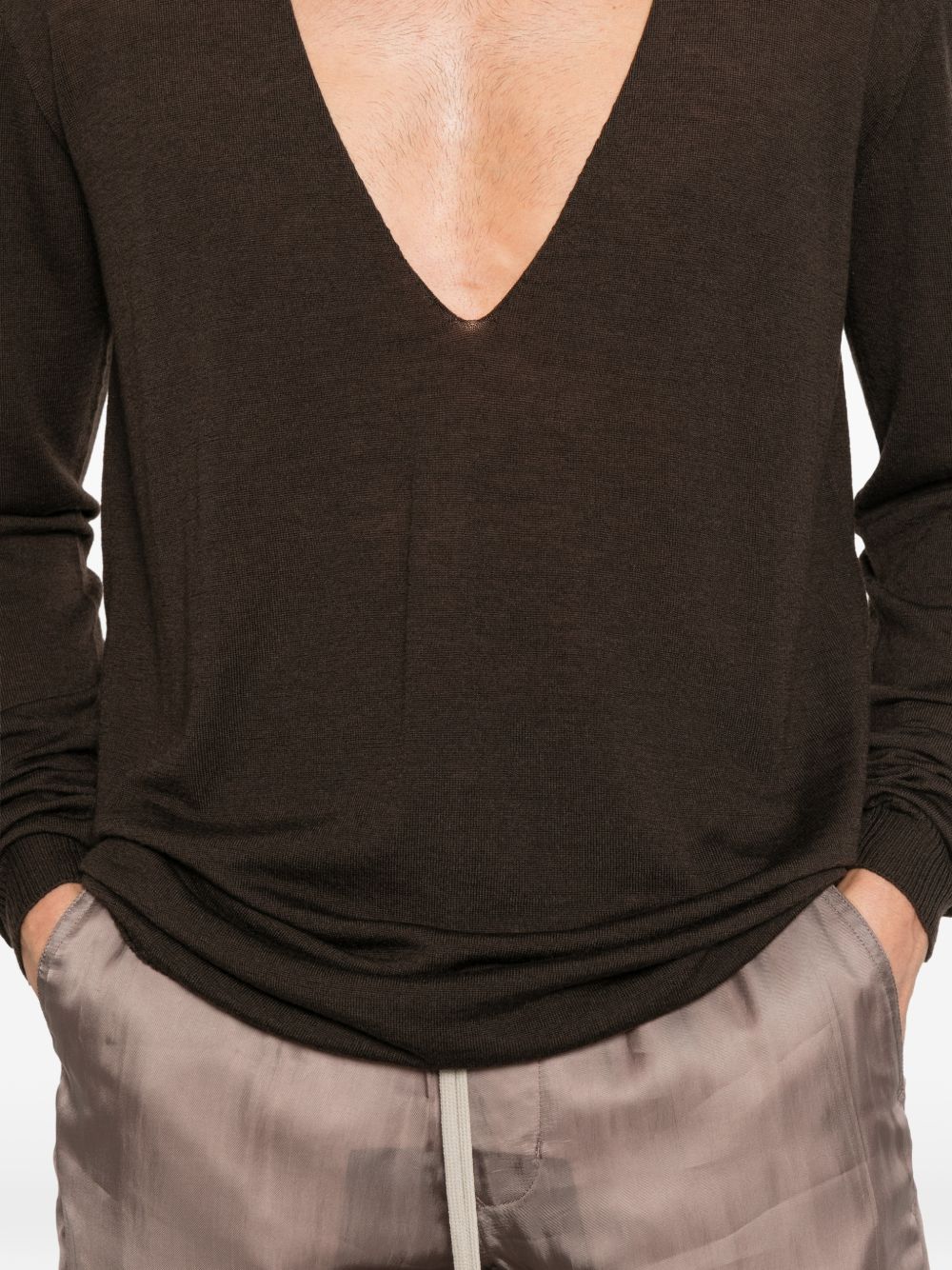 Oversized V RU02F4611M 84 GREASE RICK OWENS